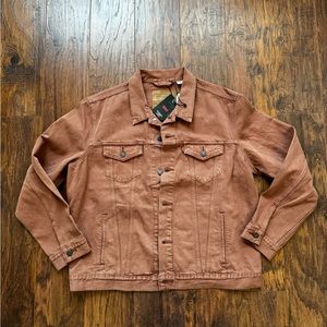 Levi’s Premium Trucker Jacket Mens size XL - Washed Brown Garment Dye Brown